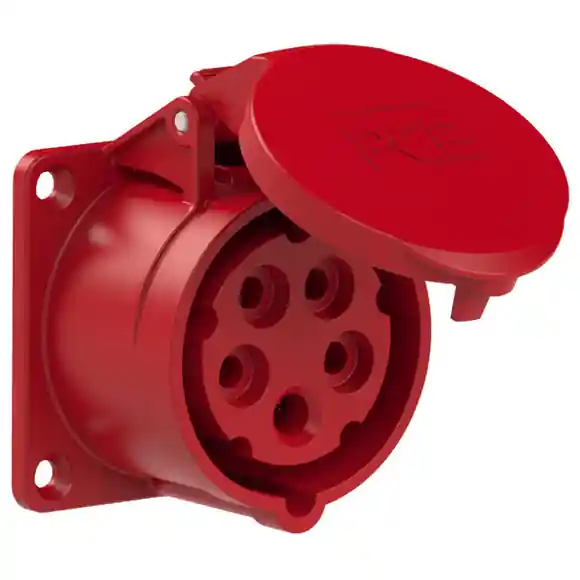 IE 1653 zásuvka vestavná 5-pólová, 16A / 400V, 6h, IP44, příruba 70x70mm, přímá Akční Cena