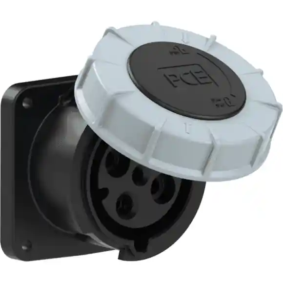 IEG 6345 zásuvka vestavná 4-pólová, 63A / 500V, 7h, IP67, příruba 100x100mm, přímá,POWER TWIST Akční Cena