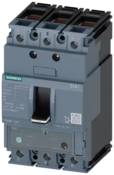 Výkonový jistič 3VA1 IEC Frame 160 třída spínací schopnosti N Icu=25kA @ 415V Tovární Cena