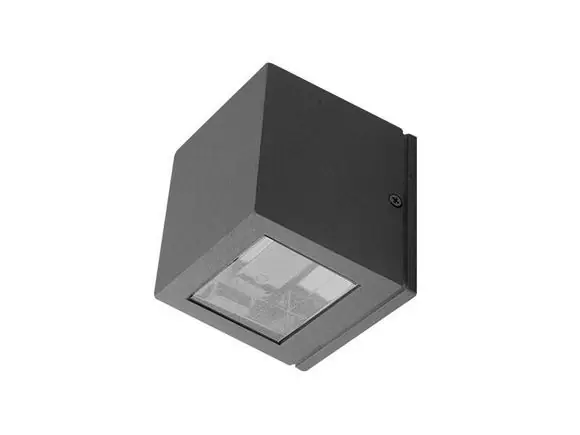 Zlevněný CANTO LED nástěnné svítidlo, kostka, 6W, IP54, šedá