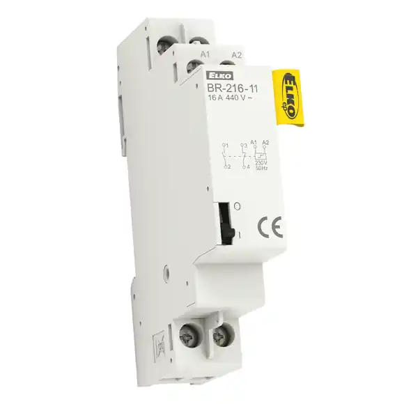 BR-216-11/230V bistabilní (impulsní) relé s mech.ovl., výstup 1xNO/1xNC 16A Nakupujte Hned