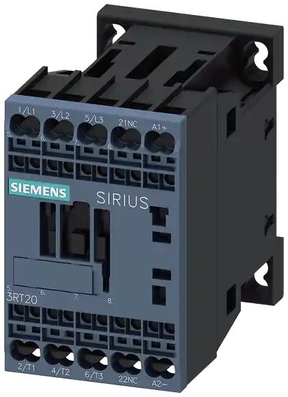 Nová Kolekce vazební stykač, AC-3e, 12A/5,5kW/400V, 3pólový, DC 24V, 1 NC, pružinová svorka