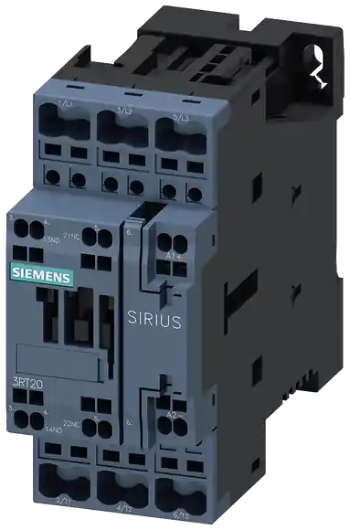 Levný stykač, AC-3e, 38A/18,5 kW/400V, 3pólový, DC 24V, 1 NO + 1 NC, pružinová svorka