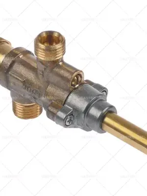 Bezpečná Platba plynový kohout SABAF typ 11 přívod plynu 1/4" (trubka ø 6 mm) obtoková tryska ø 0 mm výstup plynu 1/4" (trubka ø 8 mm)
