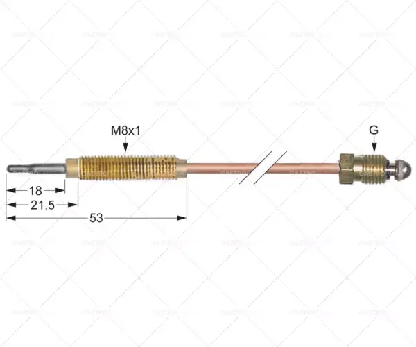 termočlánek m10x1 dlouhý 400mm připojení k hořáku m8x1 Originální