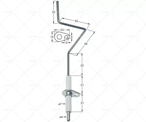 délka příruby zapalovací elektrody 23mm šířka příruby 15mm D1 ø 7mm L1 33mm L2 49mm L3 33mm Expresní Doručení