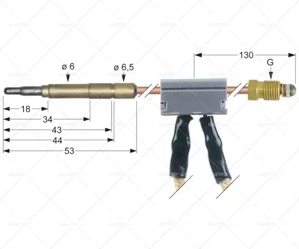 termočlánek 1000mm s přerušovačem M9x1 L zásuvky Ø6,0mm kabelu 1000mm Sezónní Sleva