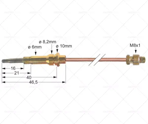 Nová Kolekce m8x1 termočlánek 1200mm dlouhý připojení k hořáku průměr 6mm