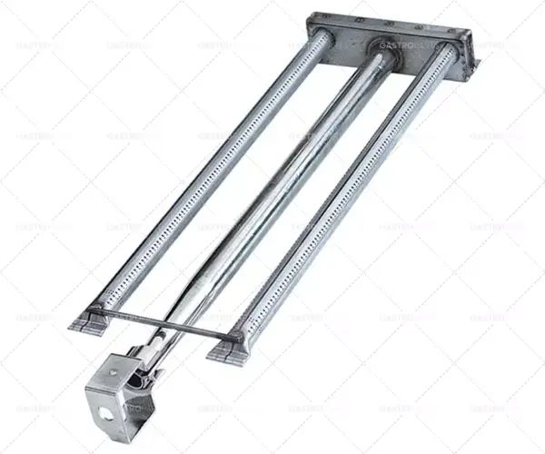 Časově Omezené tyčový hořák 2 řady D 665 mm Š 190 mm V 55 mm rošt chromovaný