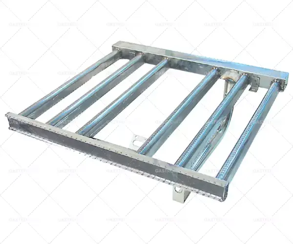 tyčový hořák 6 řad D 595 mm Š 630 mm V 45 mm naklápěcí pánev Brattova Bezpečná Platba