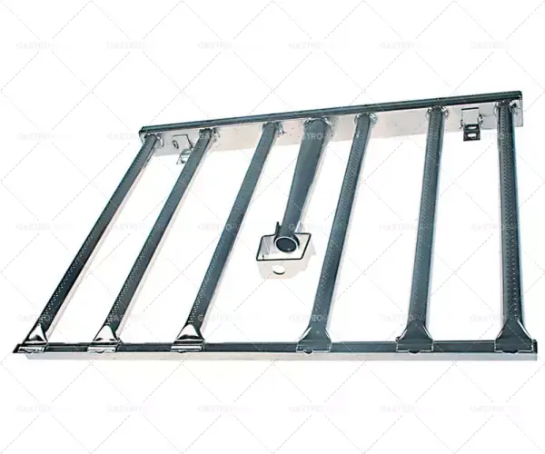 tyčový hořák 6 řad d 510 mm š 620 mm v 50 mm naklápěcí pánev Bratt Poslední Šance