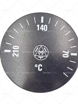 knoflík termostat T.MAX. 210 ° C 40-210 ° C pr. 42mm nápravy 6x4,6mm zploštění -135 ° černé Sleva
