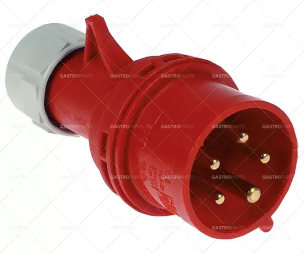 zástrčka CEE přímá 5pólová kontakty 3P+N+E max. 16A max. 400V krytí IP44 svorky 1,0-2,5mm² Sleva