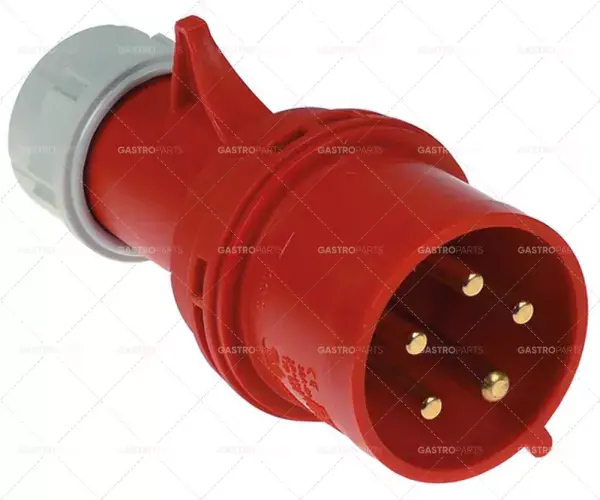 zástrčka CEE přímé 5pólové kontakty 3P+N+E max. 32A max. 400V krytí IP44 svorky 2,5-6,0 mm² Vrácení Zdarma
