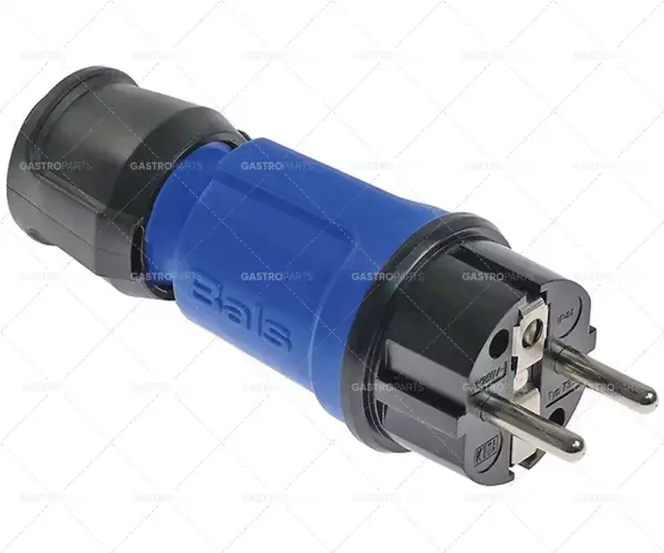 Sleva zástrčka CEE7/7 typ E+F přímá 3pólová kontakty P+N+E max. 16A max. 250V krytí IP44