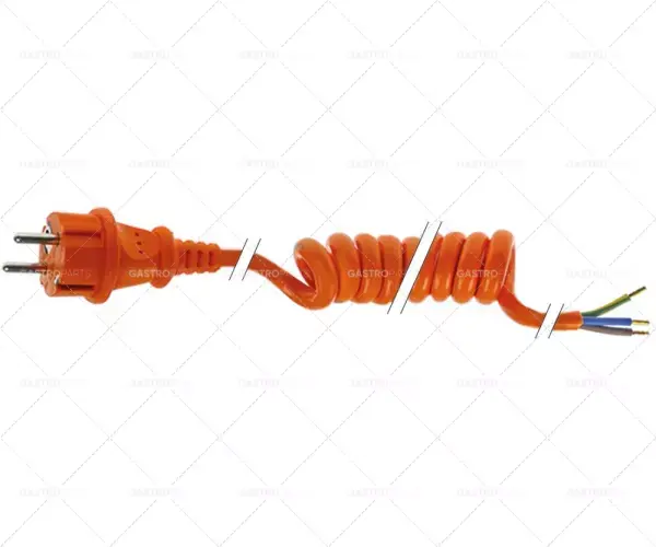 Autentický spirálová kabelová zástrčka typ CEE7/7 typ E+F 1,5 mm² 3pólová se zástrčkou L 500 mm rozšíření 5 1