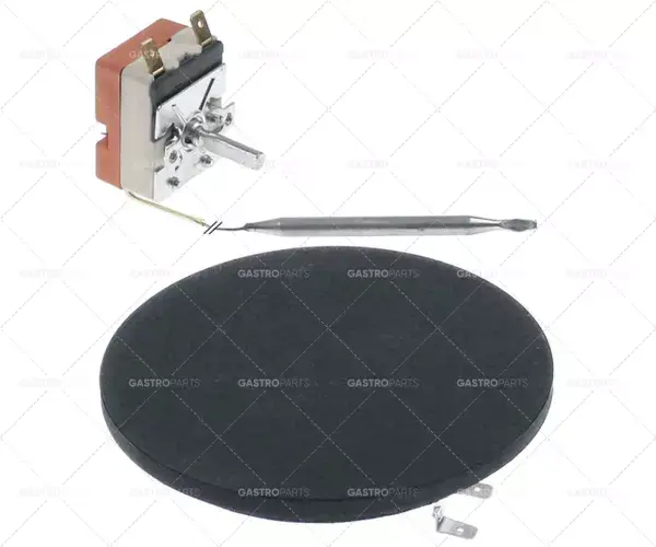 varná deska 800W 230V ø 125mm s termostatem t.max. 95°C pro stroj na výrobu párků v rohlíku Novinka