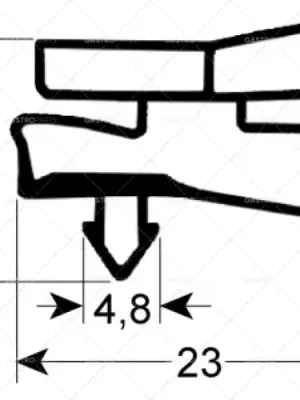 Omezená Nabídka Těsnění pro chladicí zařízení 9151 vnější rozměr š 572 mm d 1709 mm rozměr zátky š1 562 mm d1 1699 mm