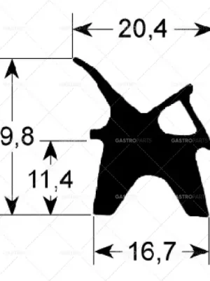 dveřní těsnicí profil 2410 Š 675 mm D 775 mm vnější rozměr Množství 1 vhodné pro LAINOX Nová Kolekce