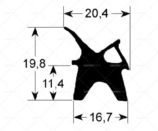 dveřní těsnicí profil 2410 Š 675 mm D 775 mm vnější rozměr Množství 1 vhodné pro LAINOX Nová Kolekce