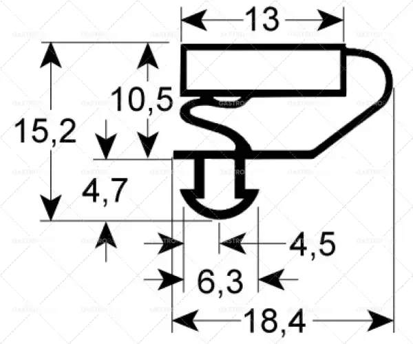 Dokud Zásoby Vydrží profil těsnění pro chladicí zařízení 9703 š 462 mm d 309 mm velikost zátky