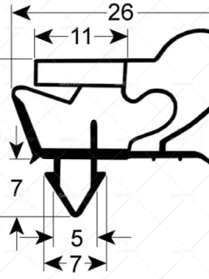 profil těsnění pro chladicí zařízení 9049 š 475 mm d 640 mm velikost zátky PRC153 Akční Nabídka