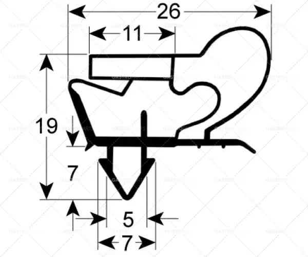 profil těsnění pro chladicí zařízení 9049 š 475 mm d 640 mm velikost zátky PRC153 Akční Nabídka