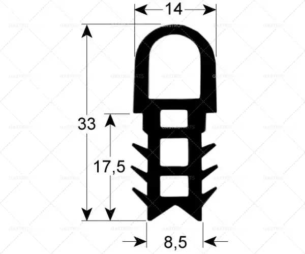 profil těsnění dveří 2060 délka 1300 mm šířka 710 mm rozměr klínu Omezená Nabídka