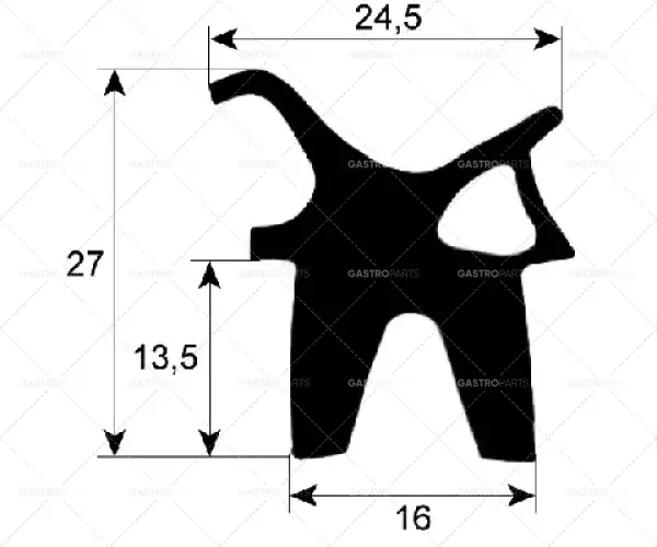 Bezpečná Platba dveřní těsnicí profil 2415 L 675mm montážní pozice horní/dolní 1 ks