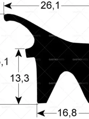 Sleva profil těsnění dveří 2400 dlouhý 620 mm vnější rozměr