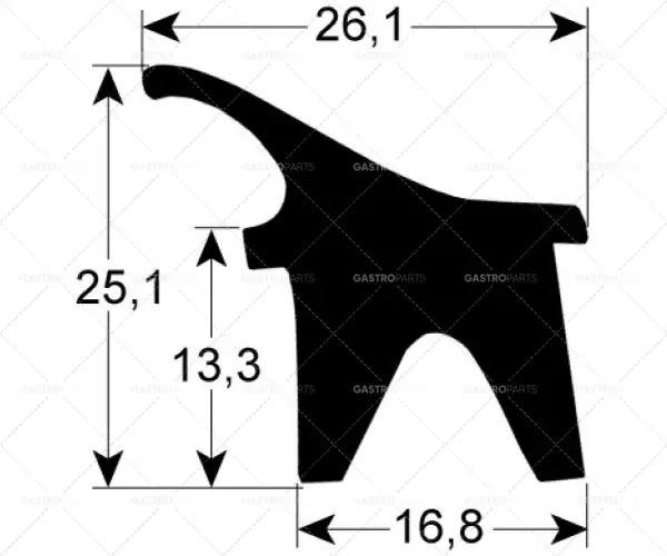 Sleva profil těsnění dveří 2400 dlouhý 620 mm vnější rozměr