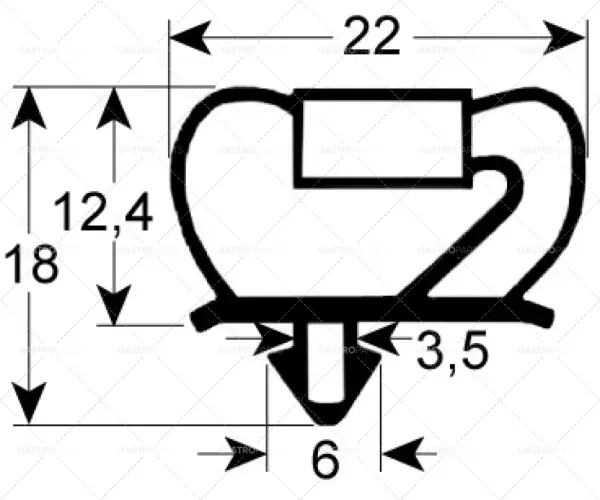 profil těsnění pro chladicí zařízení 9237 š 661 mm d 1512 mm velikost zátky Zlevněný
