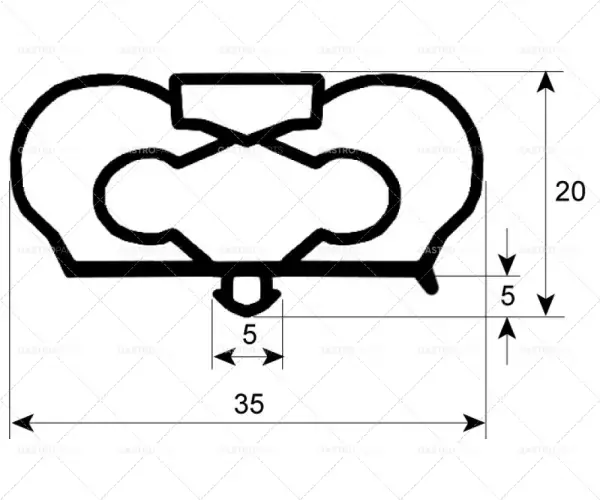 Top Prodej Těsnění pro chladicí zařízení profil 9798 délka 1492 mm šířka 604 mm rozměr klínem