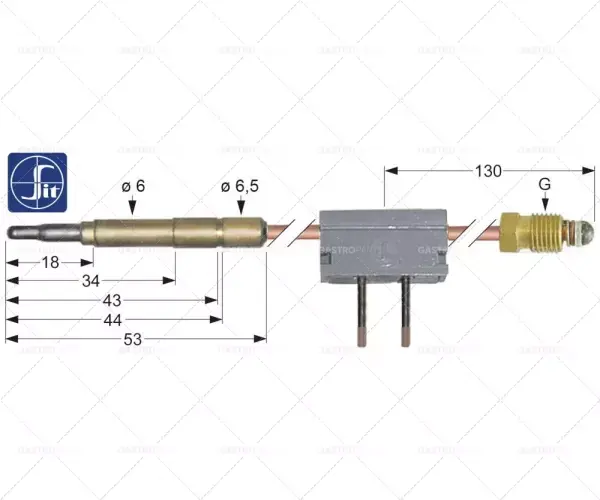 Termočlánek SIT s přerušovačem M9x1 délka 1000mm zástrčka ø 6mm(6,5mm) pájený spoj Horká Nabídka