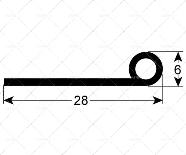 těsnění dveří dlouhé 450 mm široké 28 mm vysoké 6 mm Dokud Zásoby Vydrží