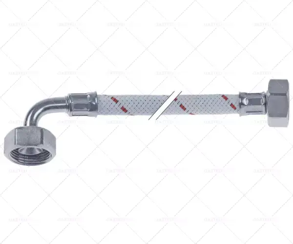 Značkový přívodní hadice s plastovým kolenem 3/4" dn500mm dlouhá bílá červená