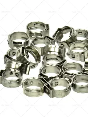Aktuální Einohrklemme velikost 7,8-9,5mm Šířka 5 mm Tloušťka pásky 0,6 mm jednotka 20 kusů CNS W4