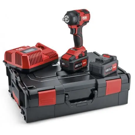 Aku-rázový utahovák FLEX18,0 V 1/2" + 2x 5.0 Ah + kufřík L-BOXX Zlevněný