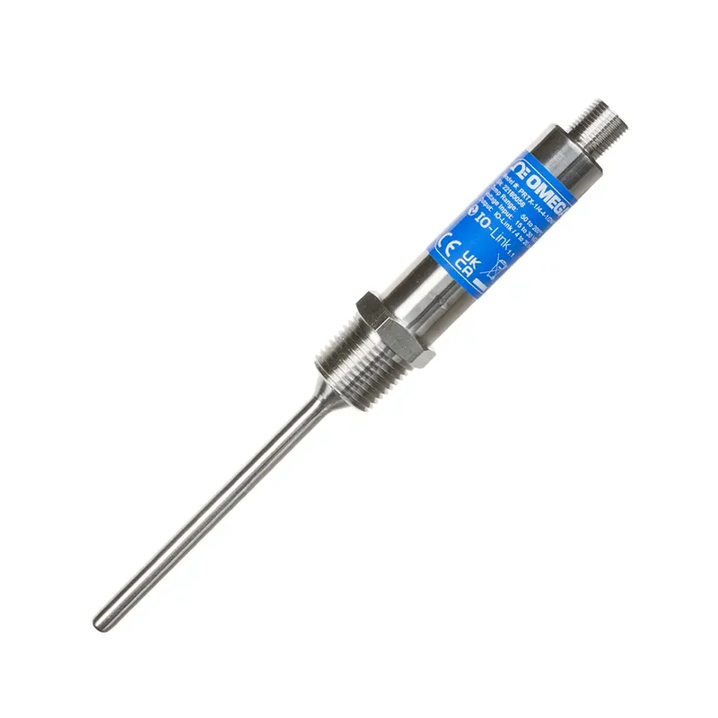 Dokud Zásoby Vydrží Průmyslový odporový teploměr Pt100 s IO-Link a výstupem 4-20mA - Průměr 3,2 mm (1/8")Délka 15 cm (6")Rozměr procesního připojení 3/8"Typ procesního připojení NPT