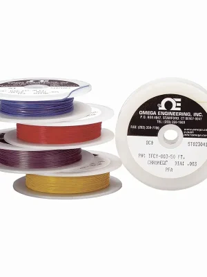 Akční Nabídka Izolovaný termočlánkový drát (ANSI) - Typ vodičů DrátMateriál drátu K(+) > Chromel - CHROMEGA™Průměr drátu 0,510 mm (24 AWG)Délka 15 m (50 ft)Barevné značení ANSI