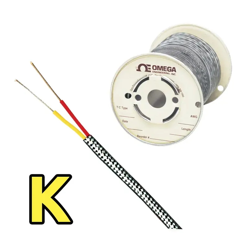 Akční Cena Overbraid K Type Thermocouple Duplex Wire - Wire insulation GlassWire type BraidedWire diameter 0,810 mm (20 AWG)Accuracy class 2Lenght 30 m (100 ft)Overbraid type Stainless steel
