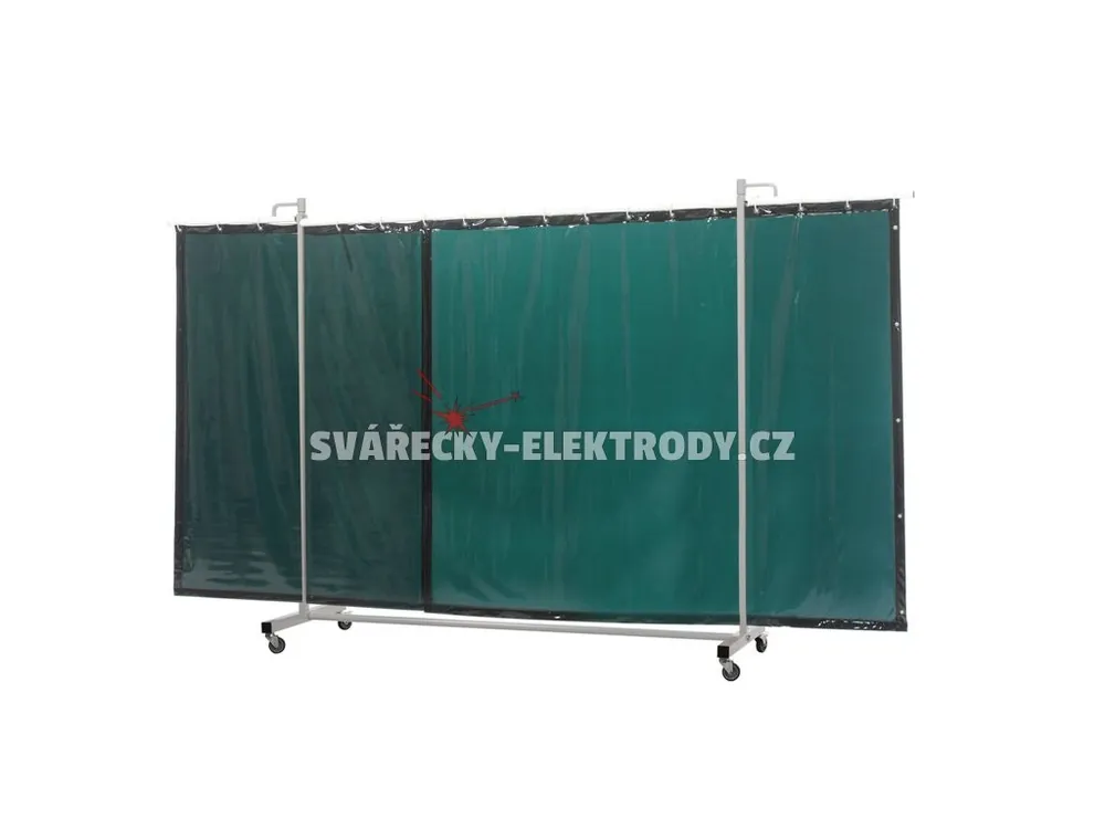 Svařovací zástěna CEPRO Robusto Triptych 355 cm Green 6 - výplň záclona Akční Nabídka