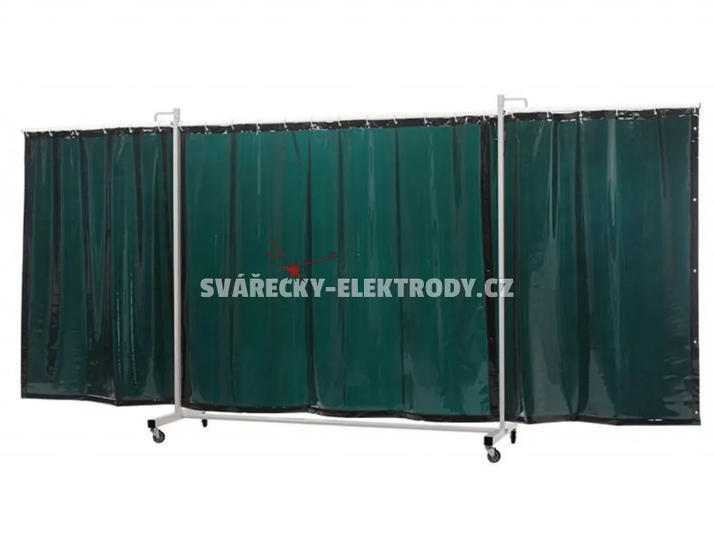 Rychlé Dodání Svařovací zástěna CEPRO Robusto Triptych XL 435 cm Green 6 - výplň záclona