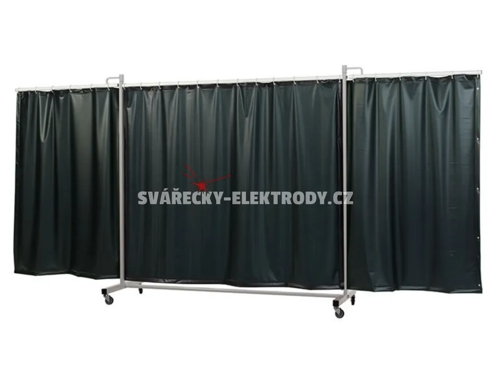 Svařovací zástěna CEPRO Robusto Triptych XL 435 cm Green 9 - výplň záclona Výprodej