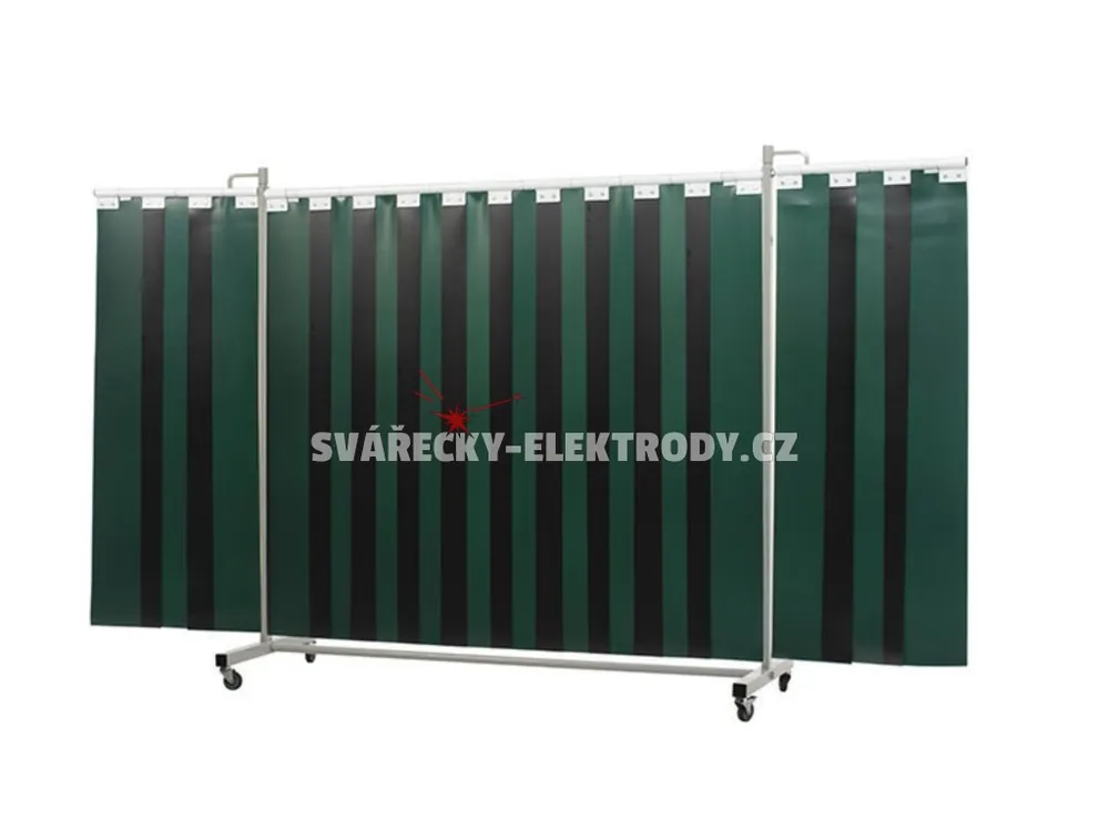 Svařovací zástěna CEPRO Robusto Triptych 355 cm Green 6 - výplň lamely Speciální Cena