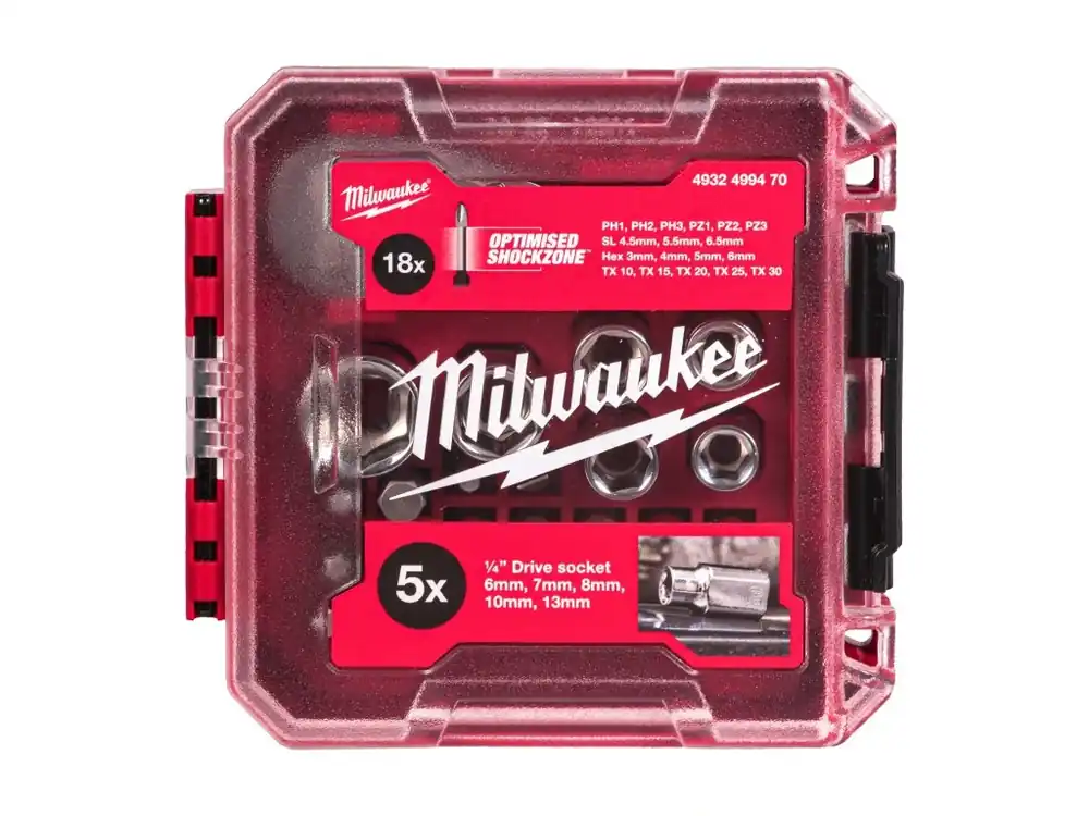 sada kompaktní ráčny 1/4″ v boxu kompatibilním s PACKOUT™ 25 ks 4932499470 MILWAUKEE Nejprodávanější