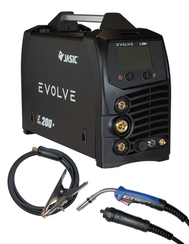Odeslání Ihned Halbautomatische MIG JASIC EVOLVE 200+ mit Brenner MB24/3m + Erdungskabel, (N2D2) 10113465