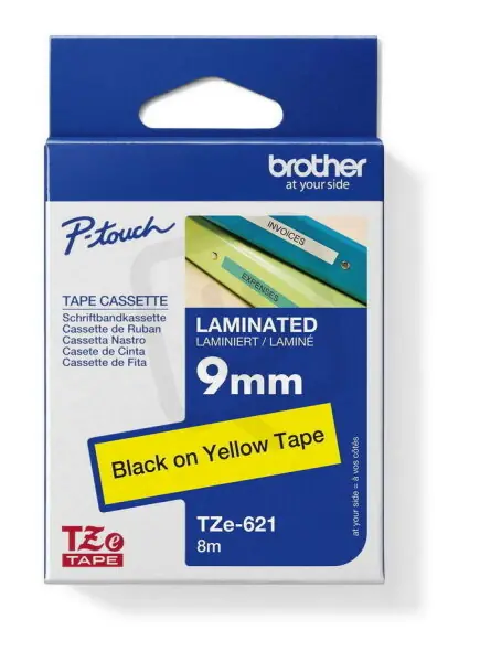 Páska BROTHER TZe-621, žlutá/černá (9mm, laminované) Cenově Výhodný