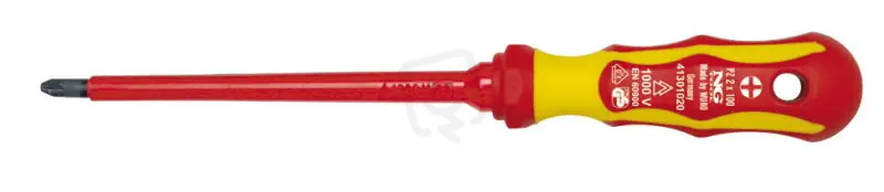 Izolovaný elektrikářský šroubovák PZ, velikost PZ2x100mm, 1kV NS 41301020 Novinka