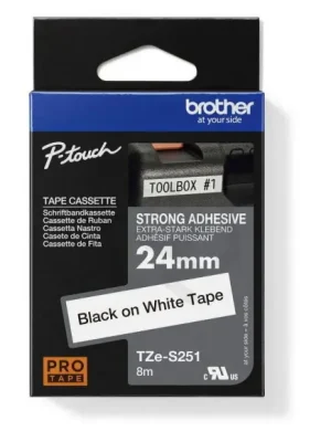 Výhodná Nabídka Páska BROTHER TZe-S251 bílá/černá (24mm, laminované, extrémně adh.)